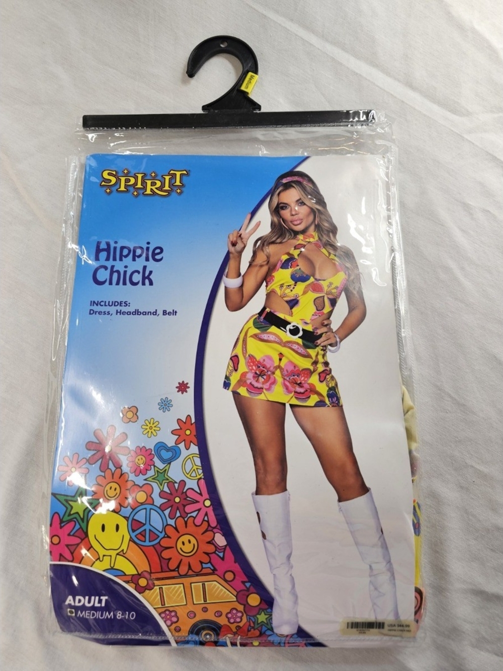Spirit Yellow Floral Hippie Chick Mini Dress Costume